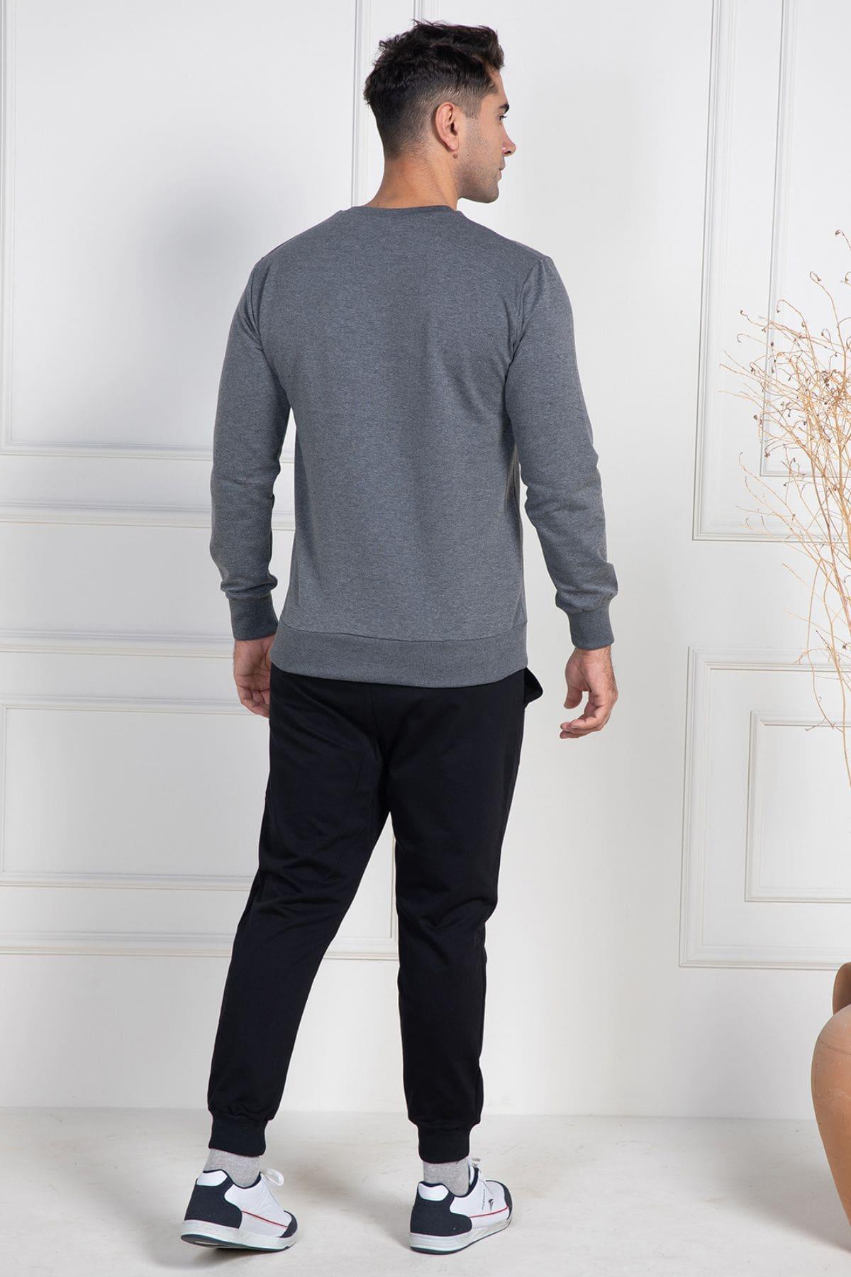 Mecit 2910 Gri İki İp Örme Spor Model Erkek Pijama Takımı