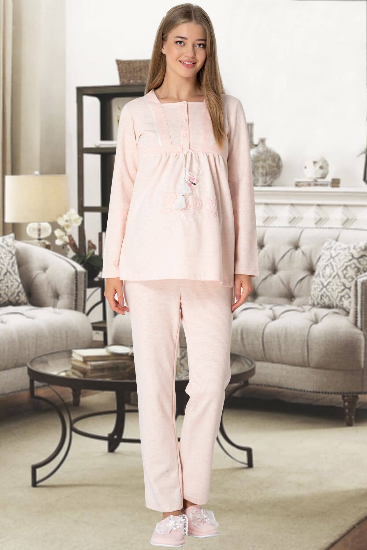 Mecit 5305 Pembe Baby Lohusa Pijama Takımı