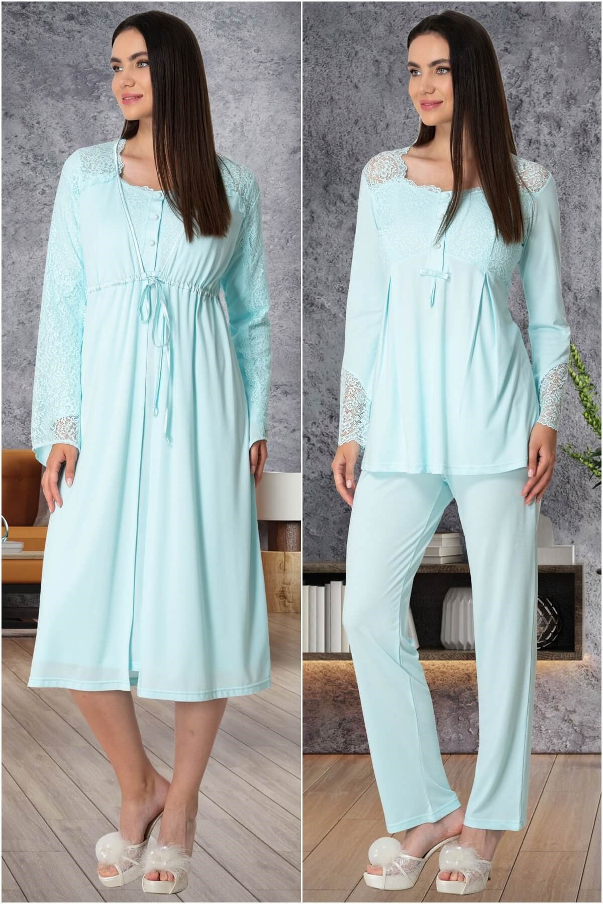 Mecit 5574 Turkuaz Lohusa Hamile 4lü Set