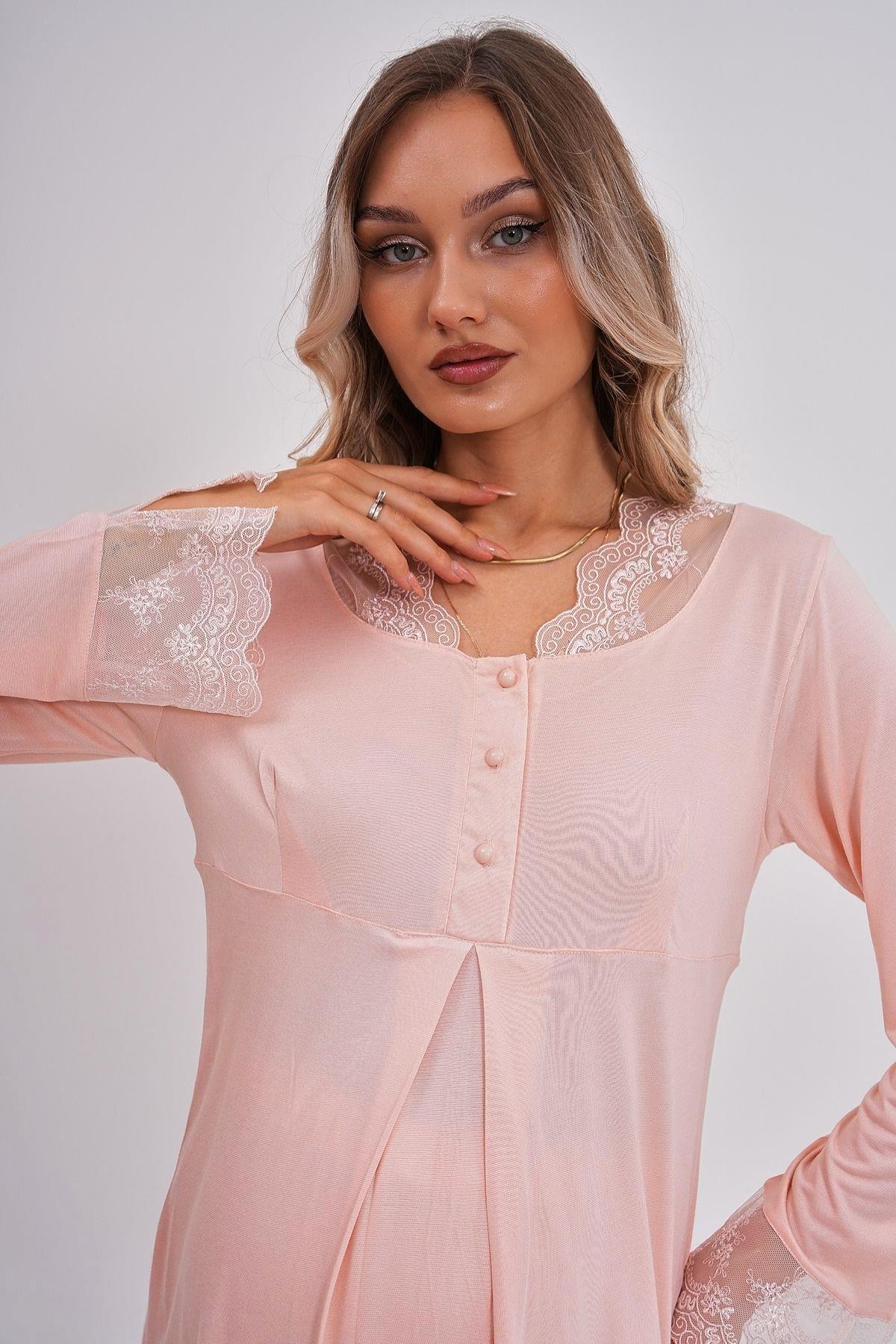 Mecit 5808 Pudra Hamile Lohusa Pijama Takımı