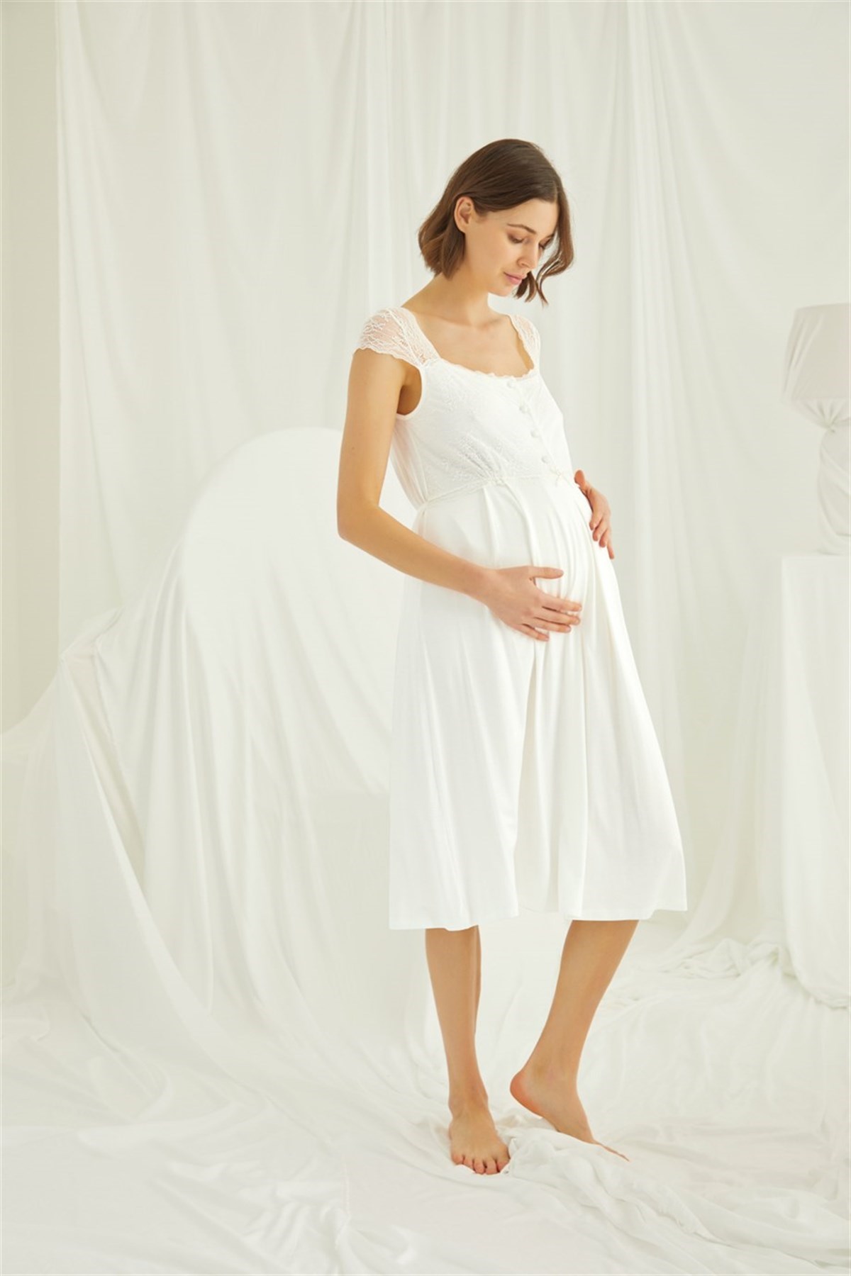 Monamise 18202303 Dantel Detaylı 4'lü Lohusa Seti