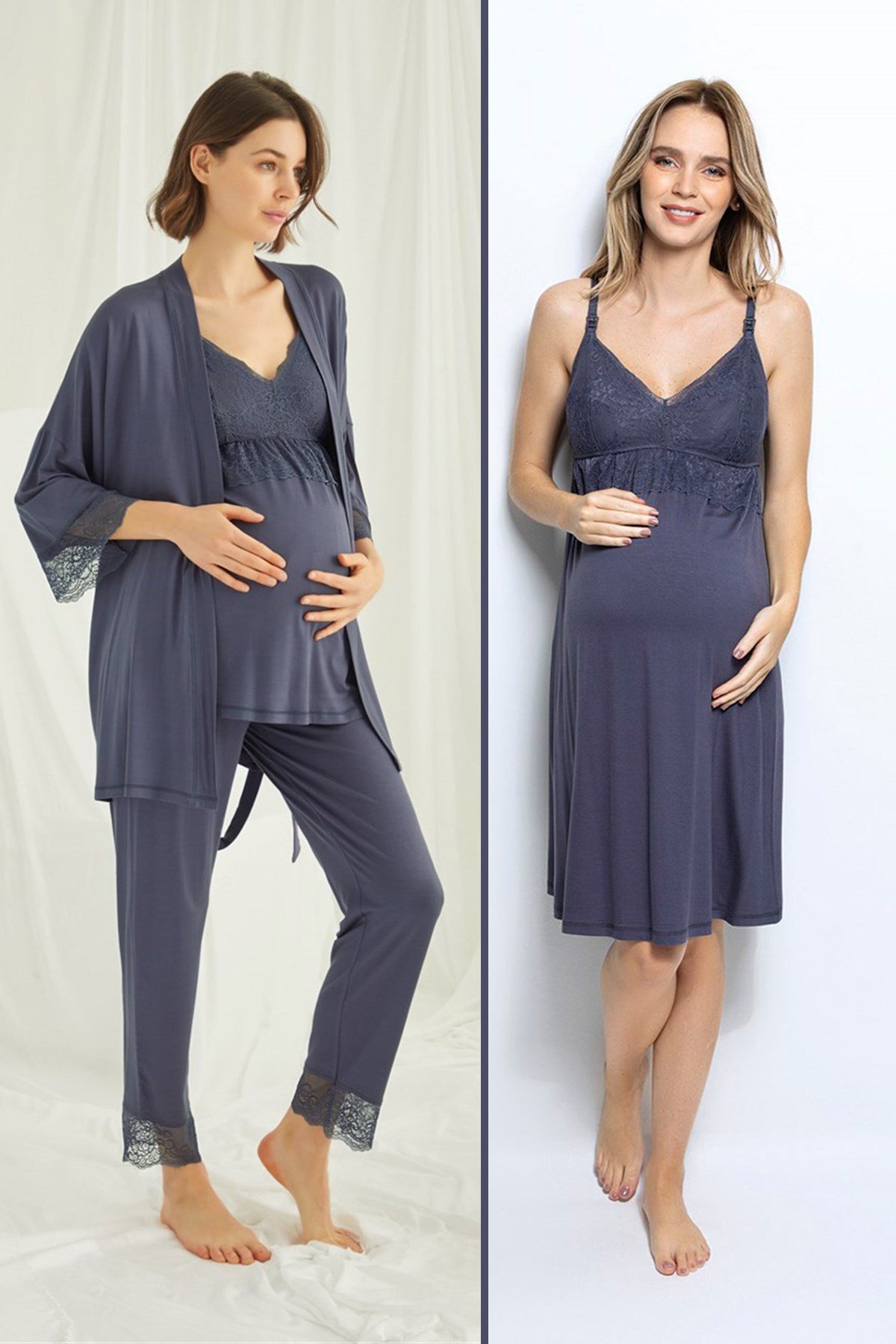 Monamise 18432453 Dantelli Askılı 4'lü Lohusa Seti