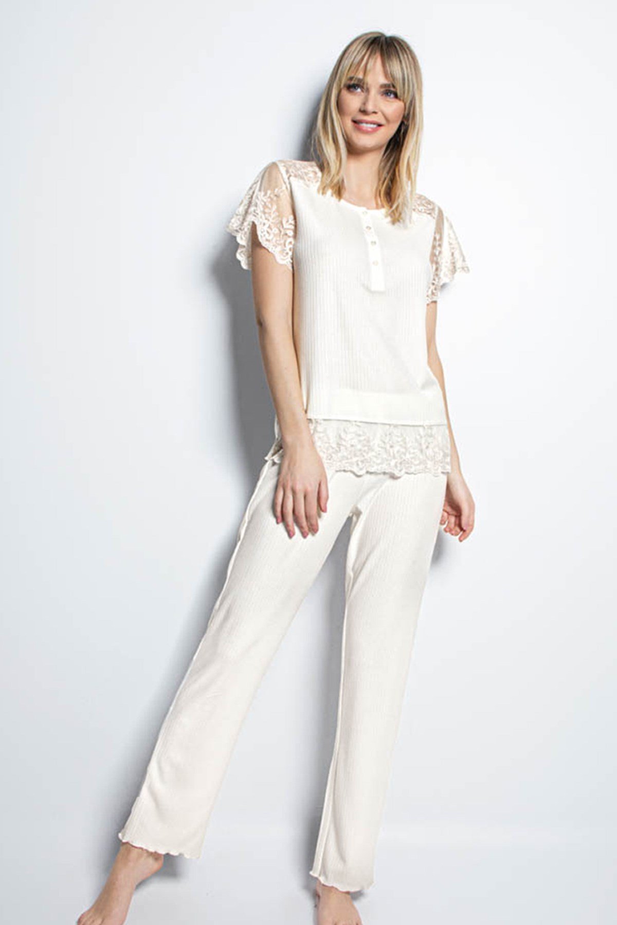 Monamise 19152 French Lace Big Size Maternity Pajama Set