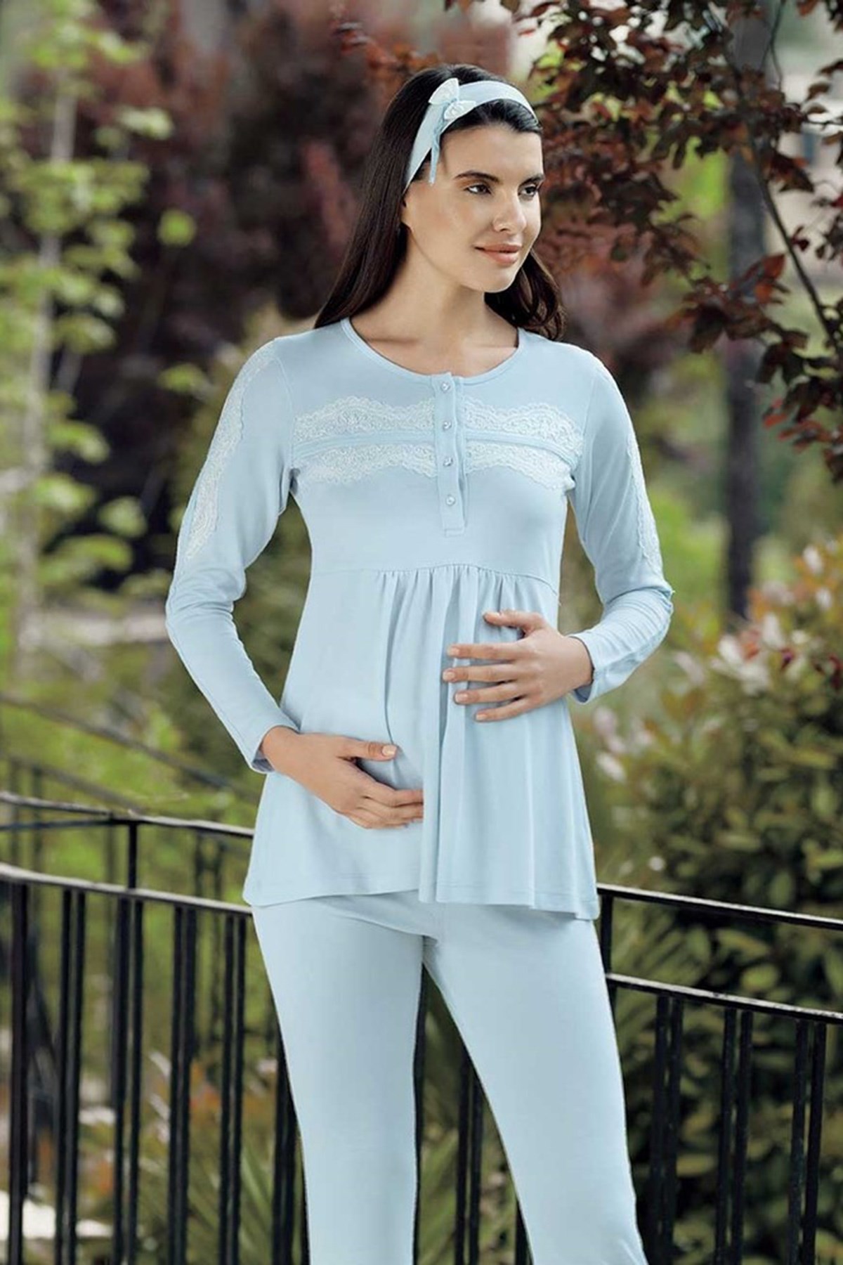 Oyda 23-726 Dantel Detaylı Hamile Lohusa Pijama Takımı