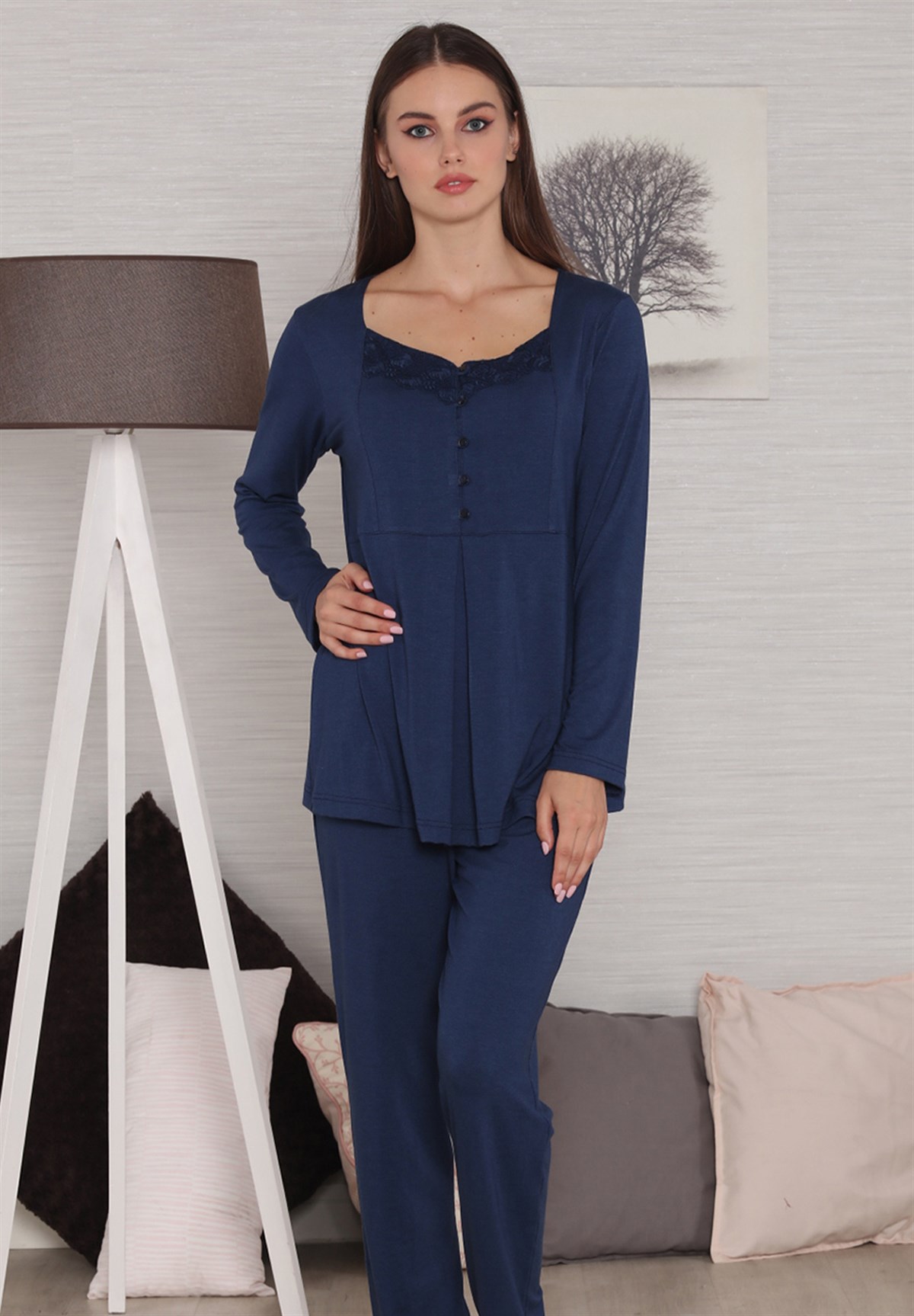 Tuba 553 Blomma Sabahlıklı Lohusa Pijama