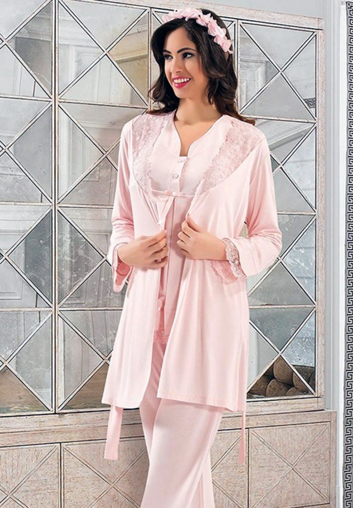 Xses 2190 Sabahlıklı Lohusa Pİjama Takımı