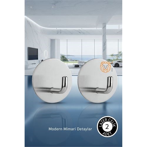 2'li Banyo ve Mutfak Askı Seti - SUS304 Lazer Kesim Çelik  Ultra Güçlü Yapışkanlı Askı