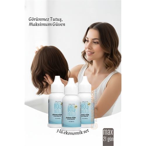 3 lü Protez Saç Yapıştırıcı - Peruk ve Keratin Kaynak Saç İçin Görünmez ve Uzun Süreli Yapıştırıcı  Bold Hold 722312