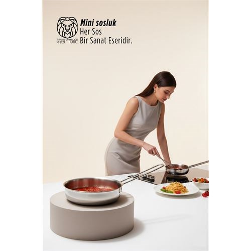 Elena Serisi Professional Paslanmaz Çelik 13 cm Mini Sos ve Porsiyon Tavası 722875