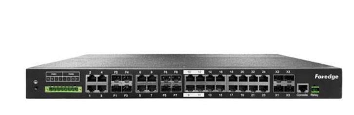 FOREDGE Industrial Gigabit 24 plus 8 plus 4 10G Port Managed PoE Switch IS1024GPS-8F-4TF