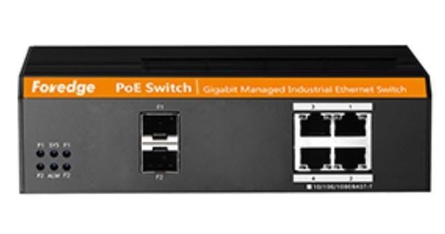 FOREDGE Industrial Gigabit 4plus2 Port Managed PoE Switch IS104GPS-2F