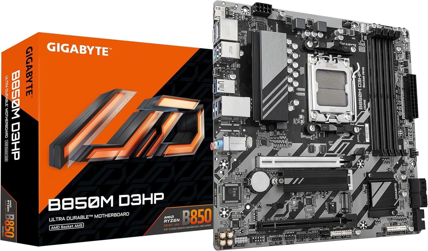 GIGABYTE B850M-D3HP 8200MHz OC DDR5 AM5 M.2 HDMI DisplayPort MicroATX Anakart B850M-D3HP