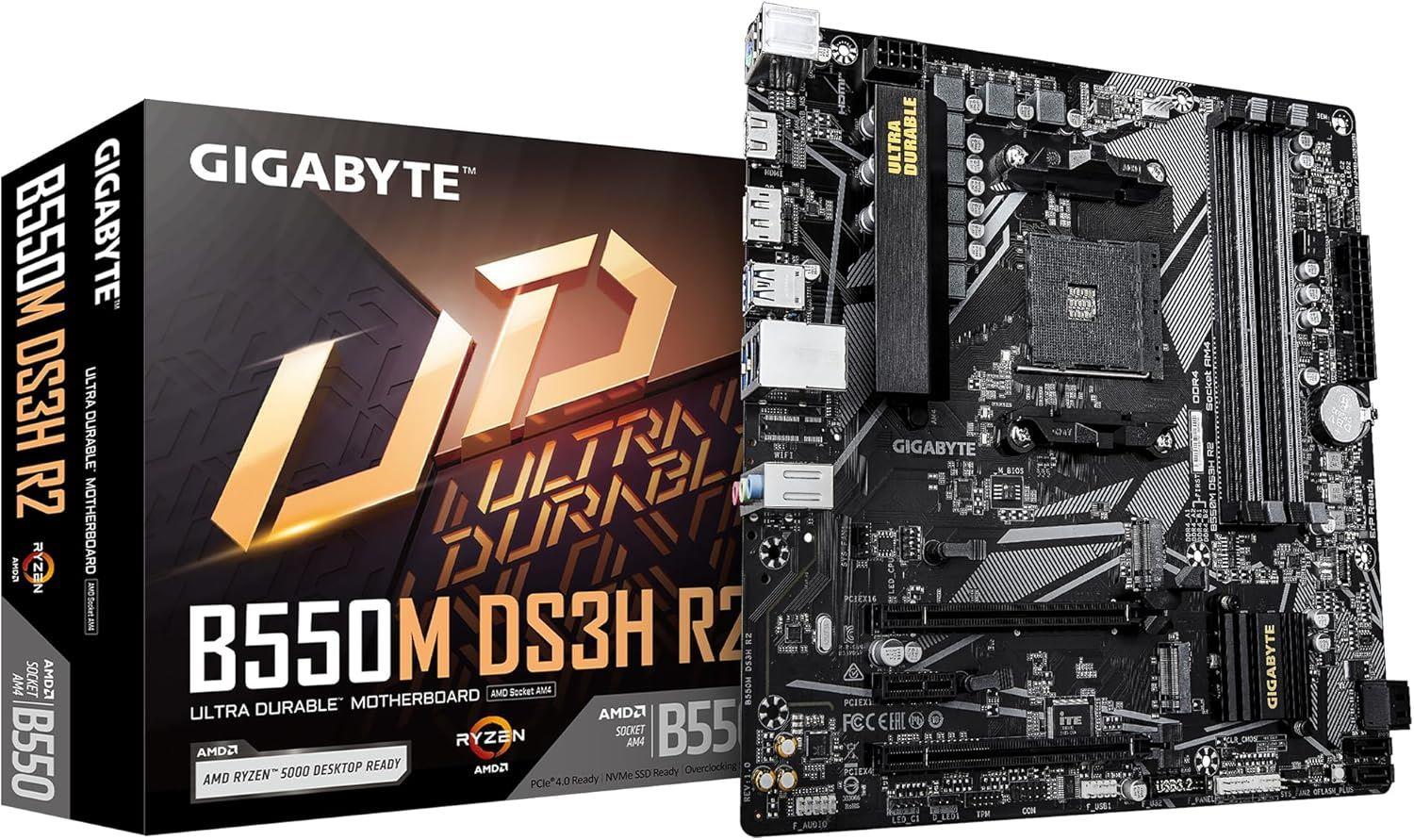 GIGABYTE MAB B550 R2 AM4 DDR4 4733MHZ DVI HDMI B550M-DS3H-R2