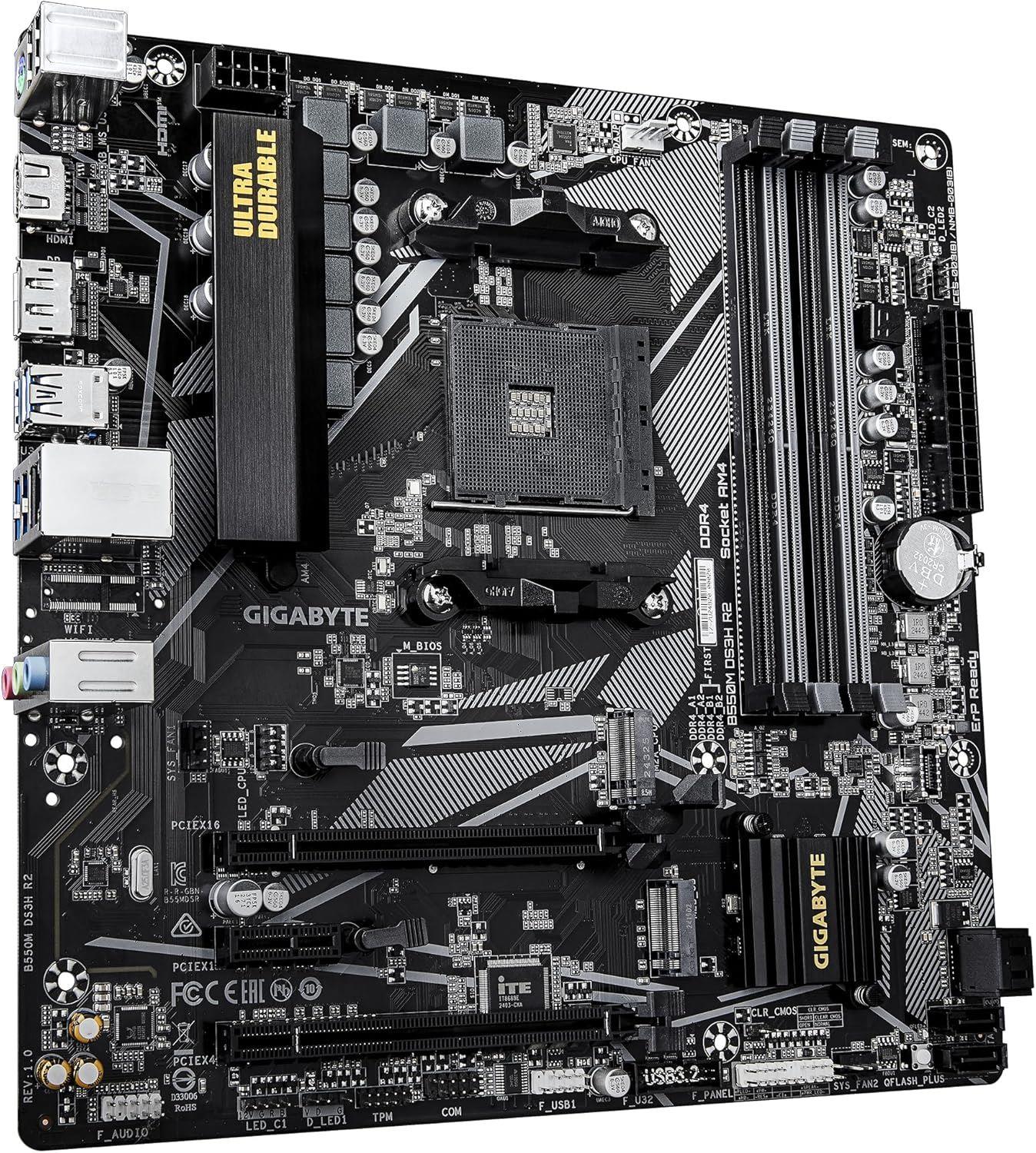 GIGABYTE MAB B550 R2 AM4 DDR4 4733MHZ DVI HDMI B550M-DS3H-R2