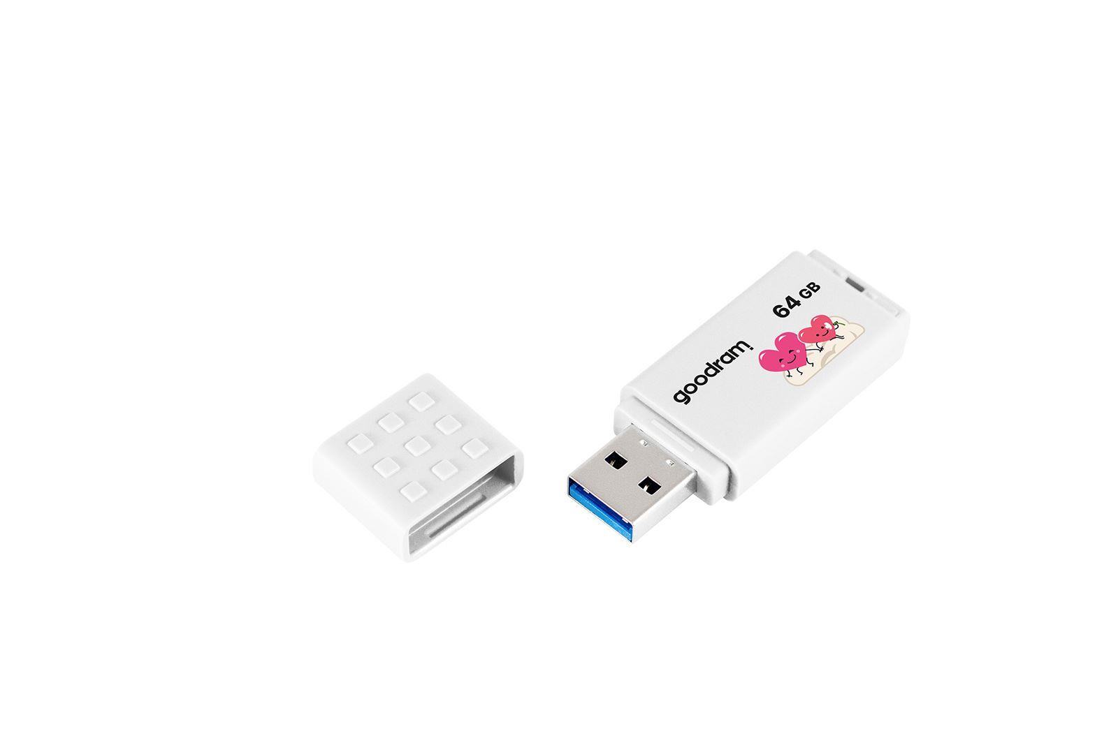 GOODRAM 64GB USB 3.2 GEN 1 60MB/s Okuma ile 20MB/s yazma hızlı beyaz usb bellek UME3-0640W0R11-V