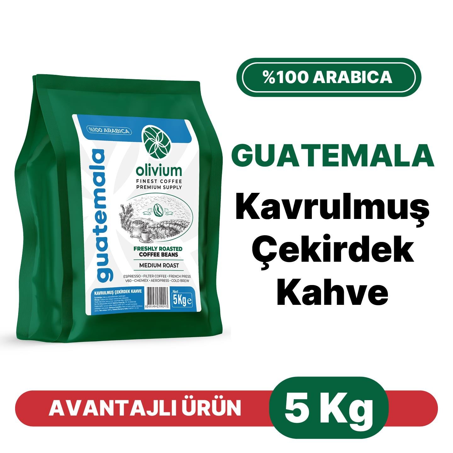 Guatemala Kavrulmuş Kahve 5Kg