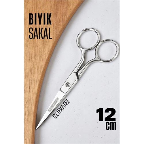 Ice Tempered 702 Bıyık Makası - Bıyık Sakal Düzeltme Makası Kuaför Makası 12 cm