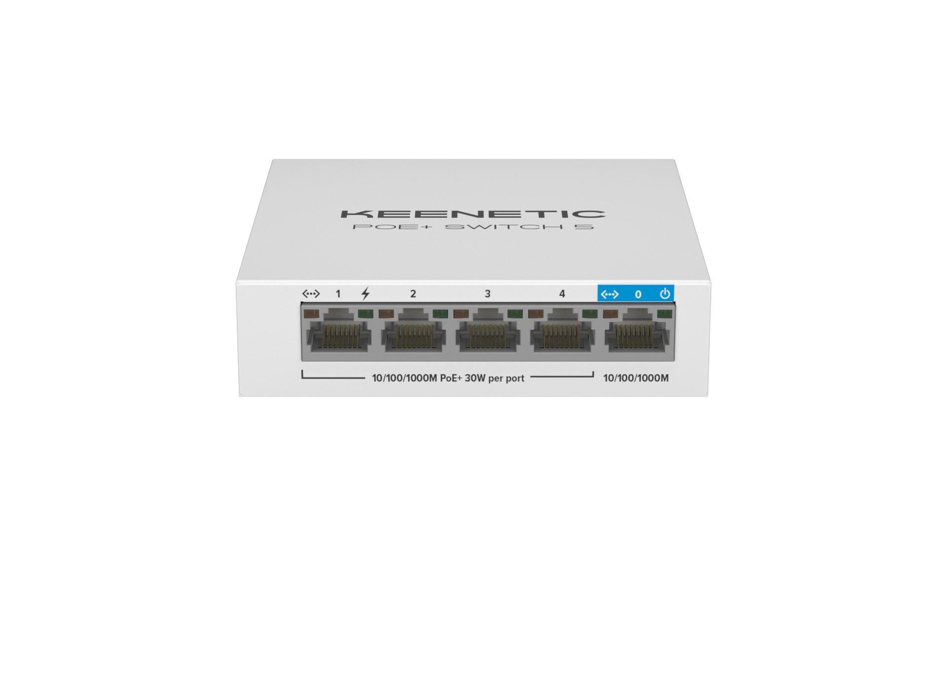 KEENETIC PoE+ Switch 5 1x1Gbit 4x1Gbit PoE+ Port IEEE 802.3af/at 60Watt KN-4610-01-EU
