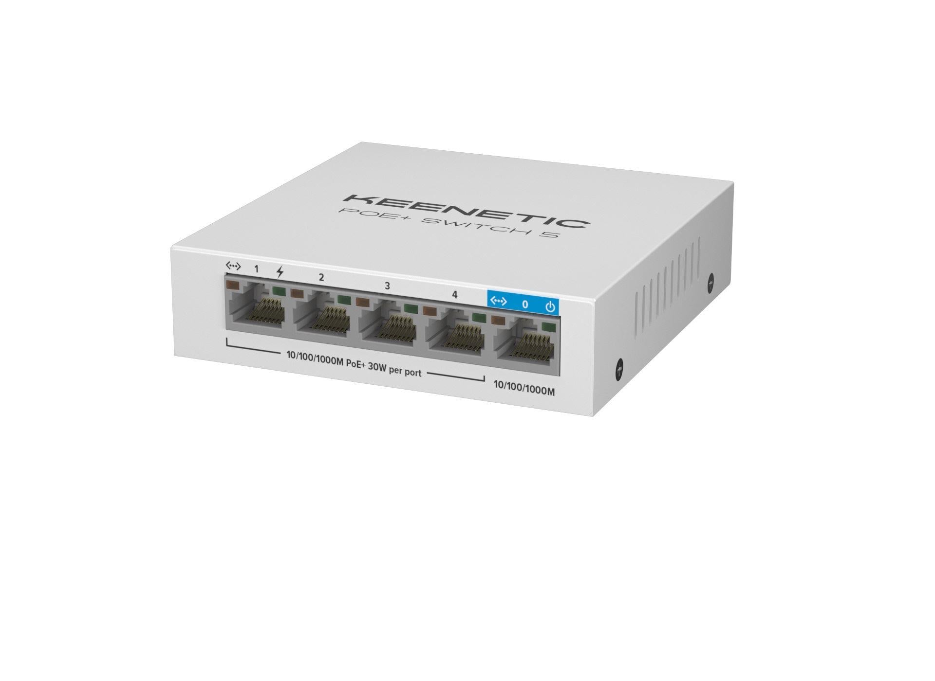 KEENETIC PoE+ Switch 5 1x1Gbit 4x1Gbit PoE+ Port IEEE 802.3af/at 60Watt KN-4610-01-EU