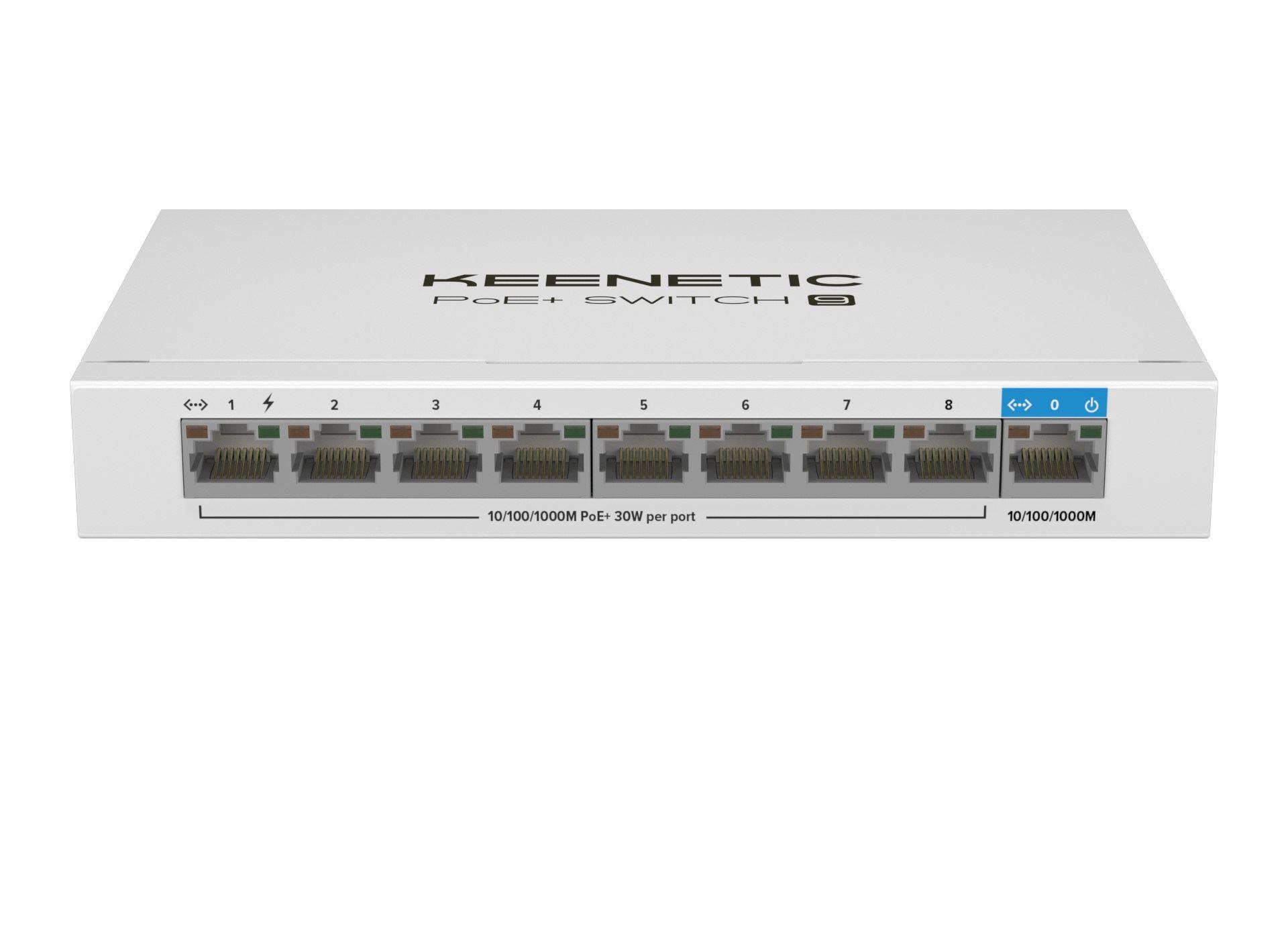KEENETIC PoE+ Switch 9 1x1Gbit 8x1Gbit PoE+ Port IEEE 802.3af/at 120W KN-4710-01-EU