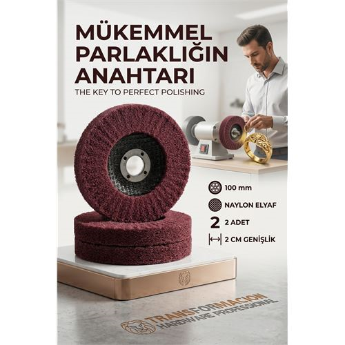 Kırmızı Skoç Elyaf Mop Parlatma Diski - 100 MM Metal ve Paslanmaz  723117