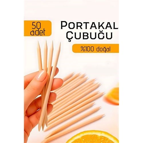 Profesyonel 50’li Portakal Çubuğu Seti - 11.5 cm Manikür & Pedikür Et İtici ve Tırnak Temizleme Seti 722611