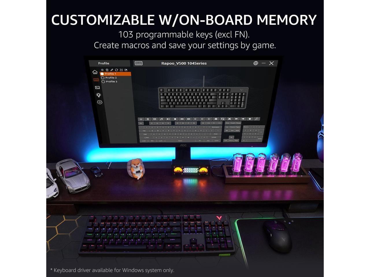 RAPOO V500PRO RGB / Antighosting Mechanical Gaming Keyboard Black 13034
