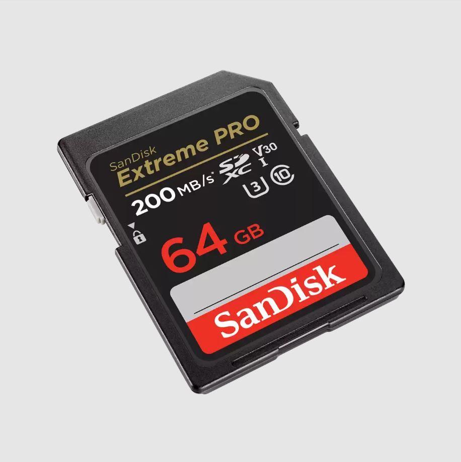 SANDISK 64GB Extreme Pro SD UHS I 200MB/s 90MB/s SDSDXXU-064G-GN4IN