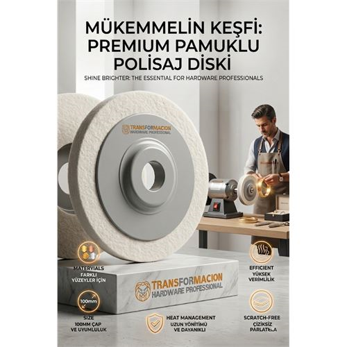 SERT 100mm Yün Polisaj Flap Keçe - Matkap ve Spiral Uyumlu Metal Cam Parlatma Çarkı 723110