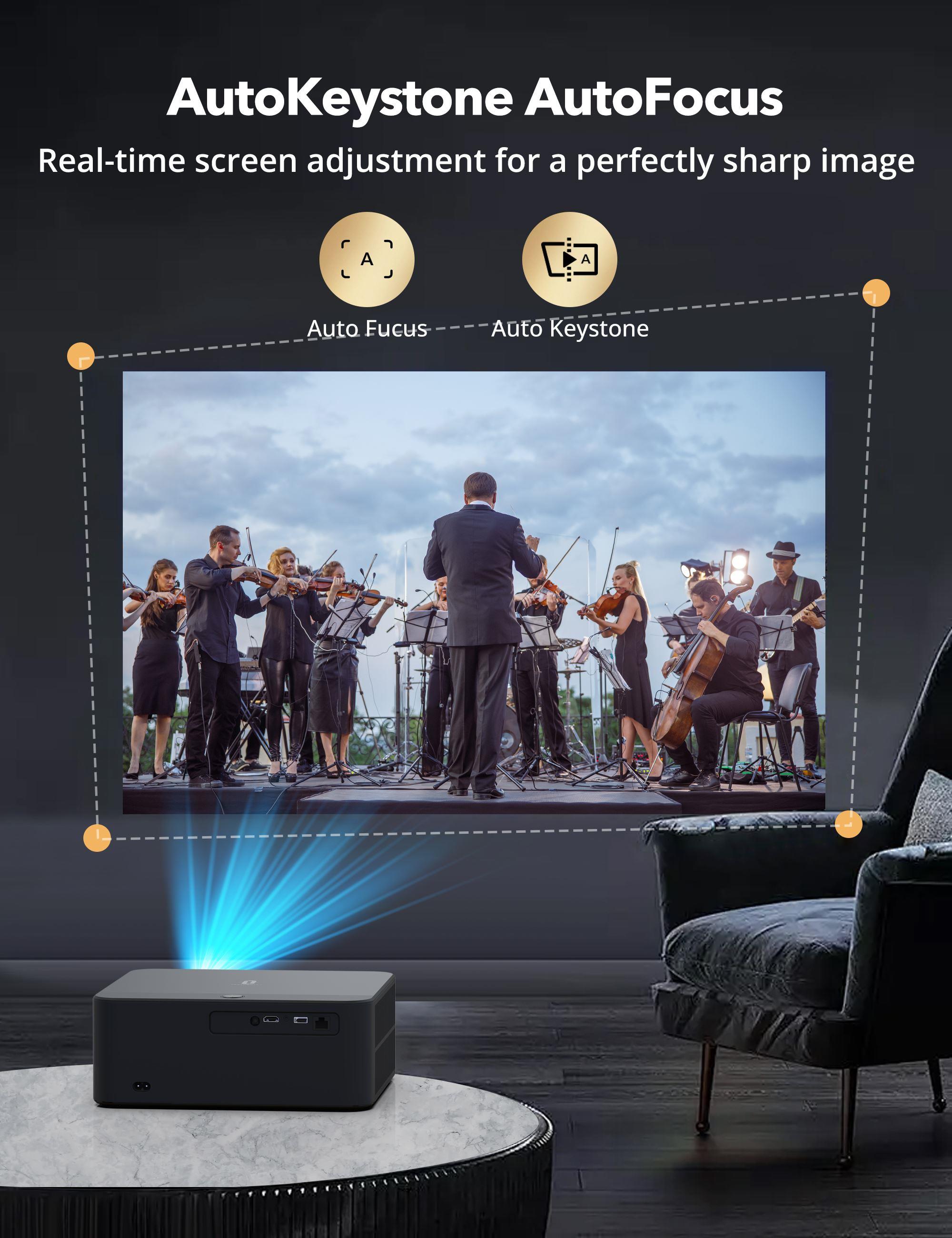 TAOTRONICS 700ANS 1920x1080 FHD Kablosuz Taşınabilir Smart LED Projektör TT-SP011