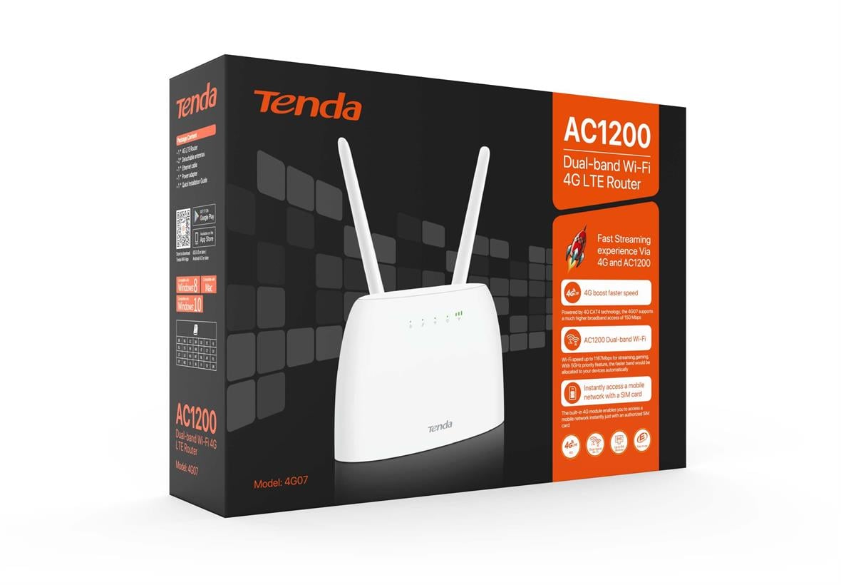 TENDA ROU 4G07 AC1200 Dual-band Wi-Fi 4 LTE Ro 4G07