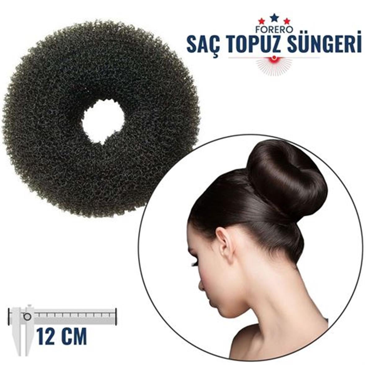 TransForMacion 6 ADET Forero Saç Topuz Süngeri 12 Cm SİYAH