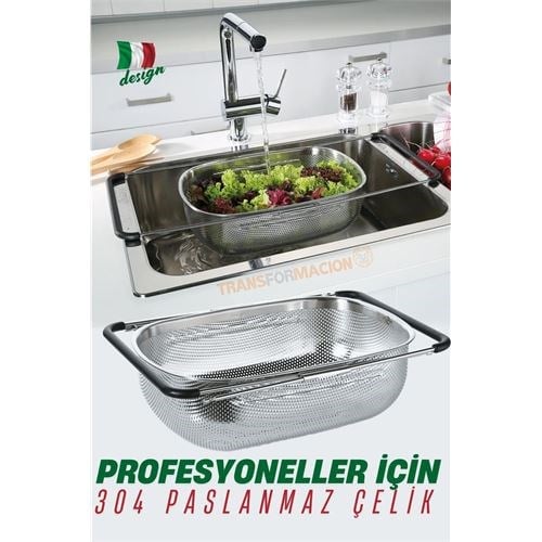 TransForMacion Lavabo Süzgeci Ayarlanabilir Kevgir 304 Paslanmaz Çelik 721523