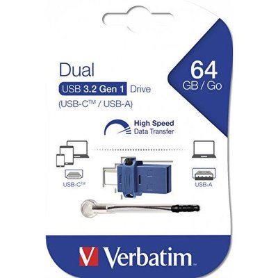 VERBATIM 64GB Dual Drive USB-C/USB-A USB BELLEK 49967