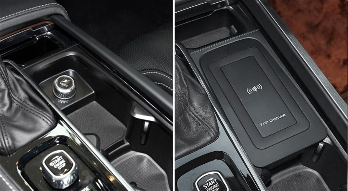 Volvo XC90 - XC60 - S90 - V90 Kablosuz Araç içi wireless sarj istasyonu