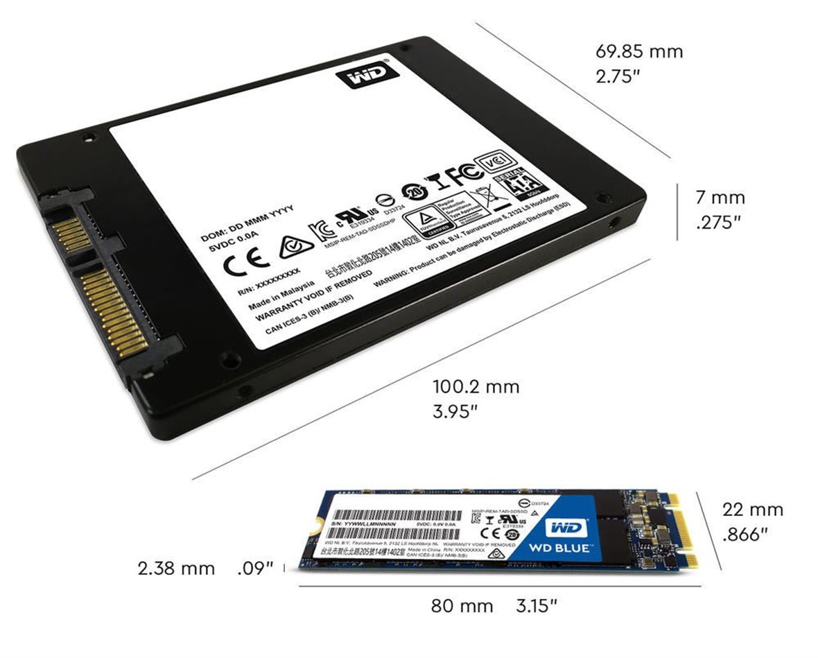 WD 1TB Blue Sata 3.0 560-530MB/s 7MM 2.5