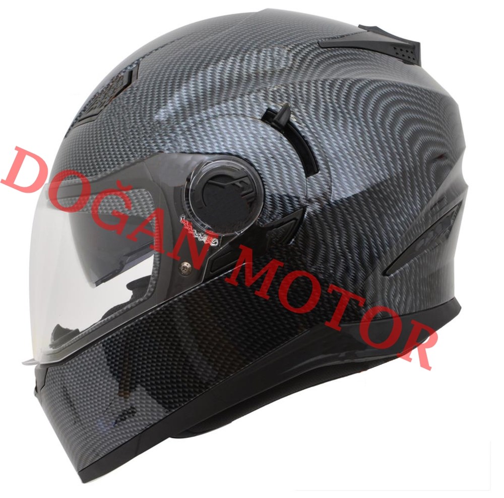 AR1- KAPALI KASK VİZÖRLÜ (KARBON)