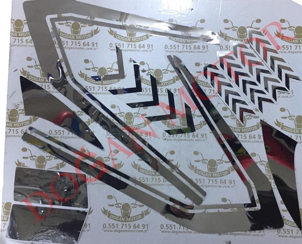 NİKEL DIŞ AKSAM STİCKER SETİ (DEPO ŞERİDİ+YAN KAPAK ST.+ÖN ÇAMURLUK ST.+SAKAL OKU)