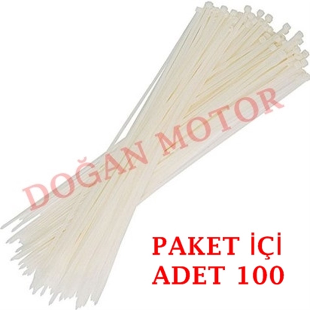 PİLASTİK KELEPÇE (100 ADET) BEYAZ