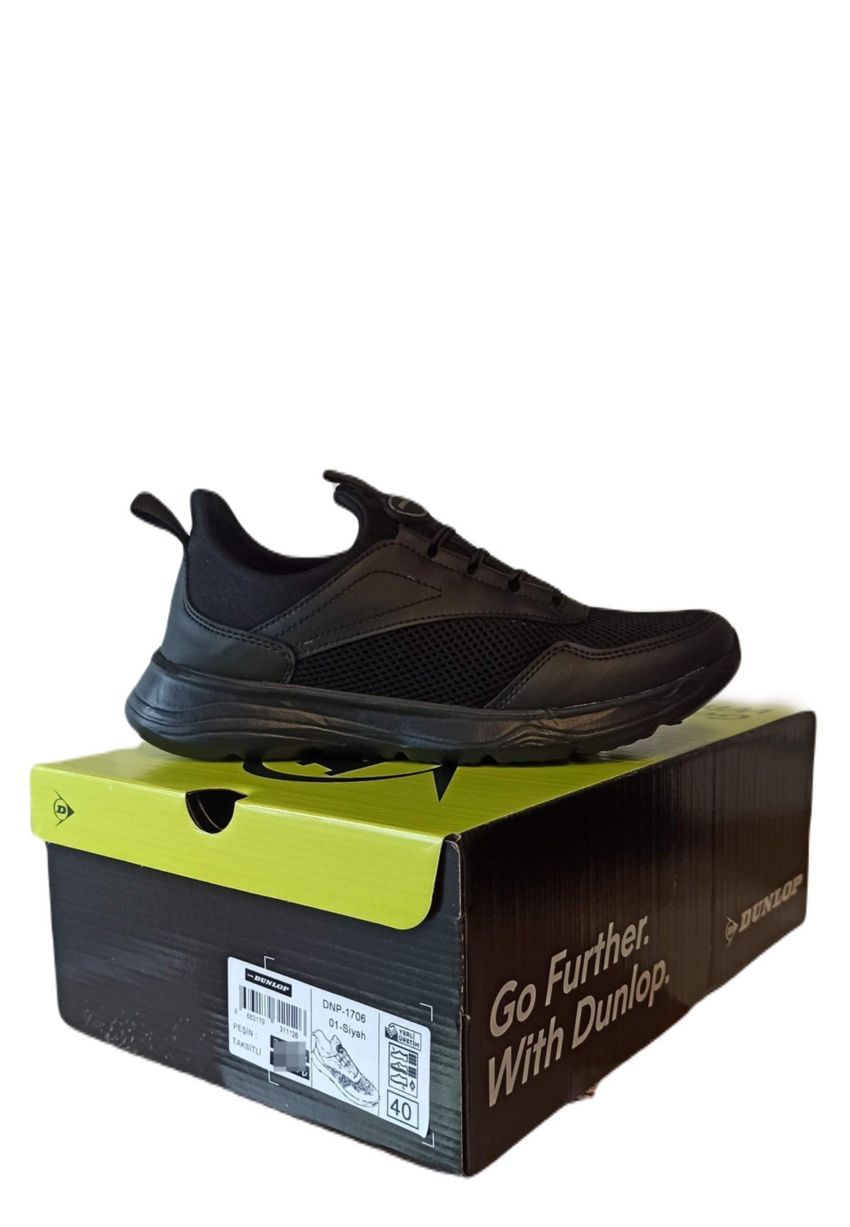 Dunlop Erkek Günlük Yürüyüş Spor Ayakkabı 1706 Full Siyah v1