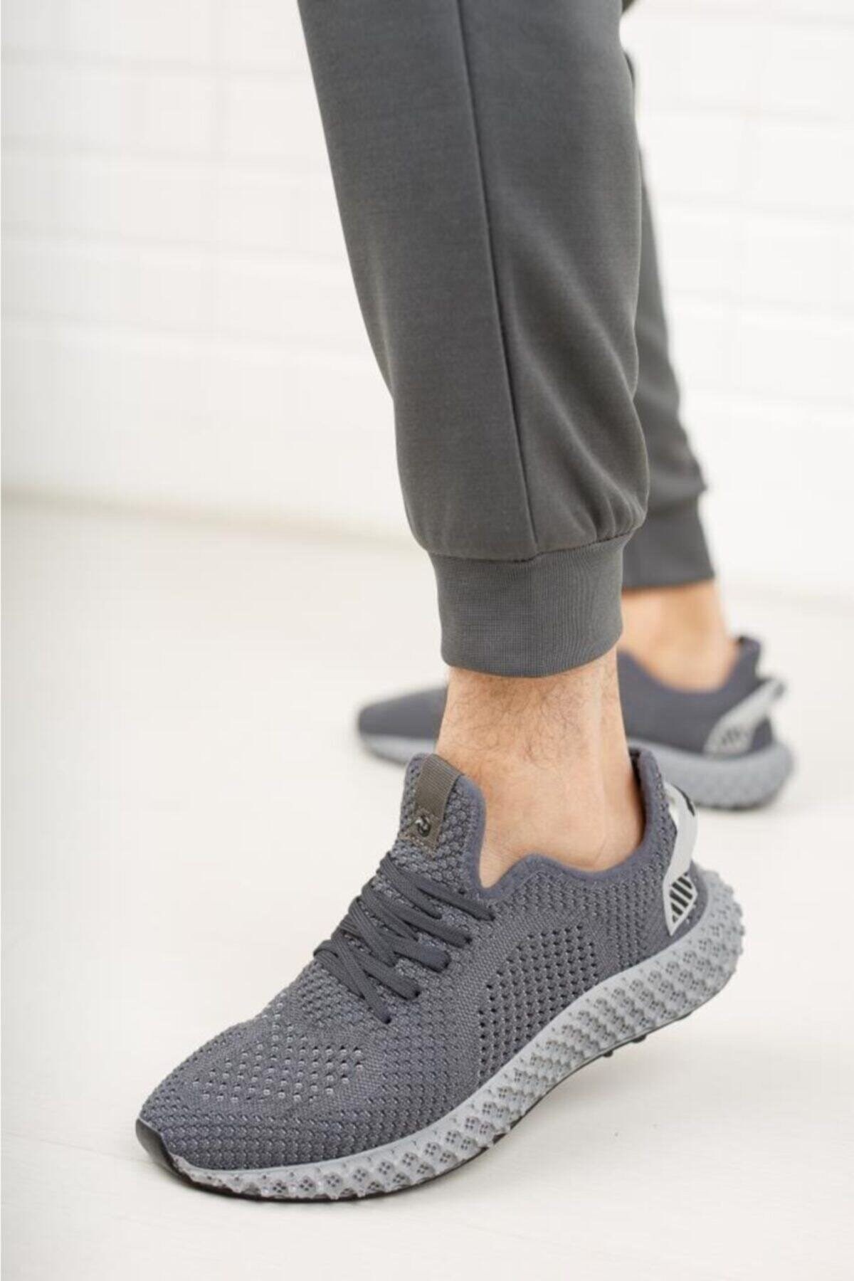 Dunlop Erkek Sneaker Günlük Triko Spor Ayakkabı 1020 Füme v1