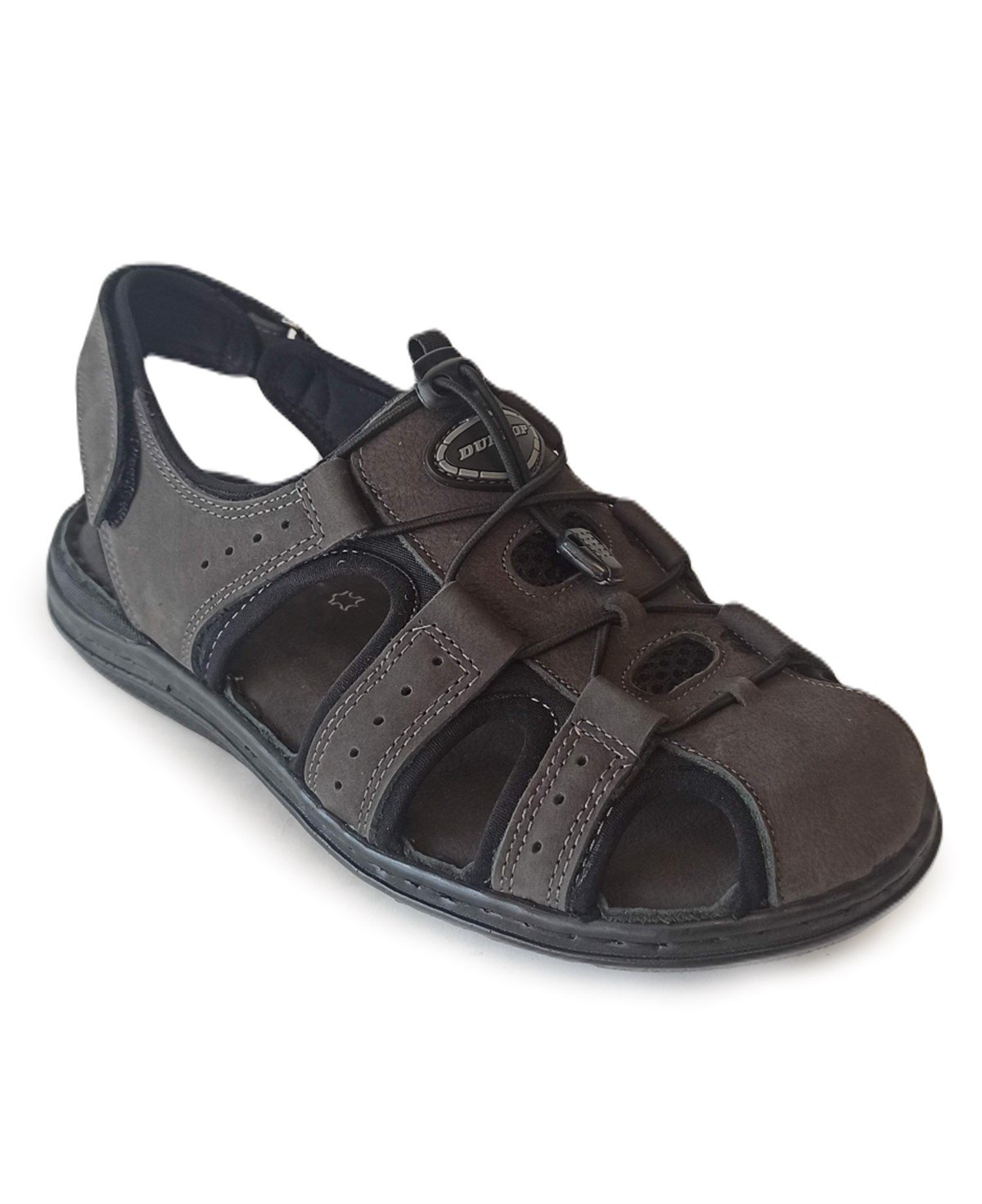 Dunlop Hakiki Deri Günlük Confort Sandalet Füme 1702