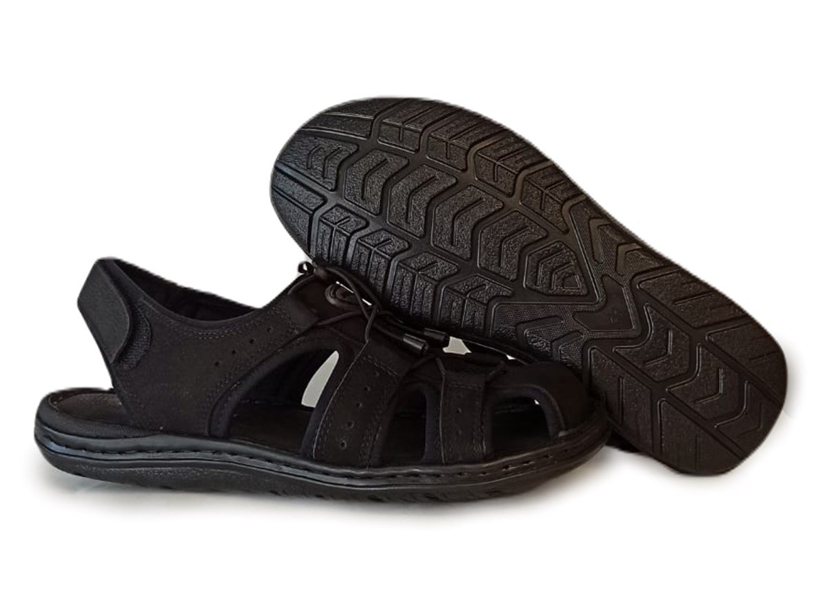 Dunlop Hakiki Deri Günlük Confort Sandalet Ayakkabı Siyah 1702