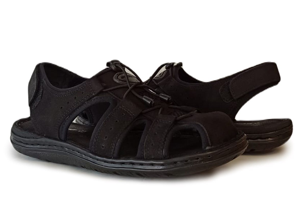 Dunlop Hakiki Deri Günlük Confort Sandalet Ayakkabı Siyah 1702