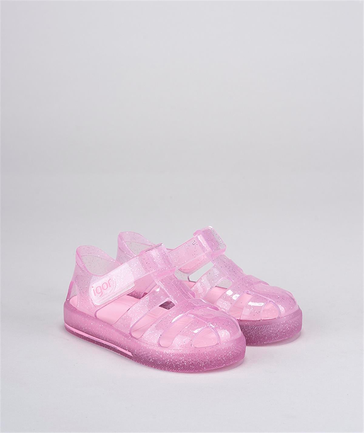 İgor Star Glitter Bebek Çocuk Sandalet Ayakkabı Simli Pembe S10265-049 v1