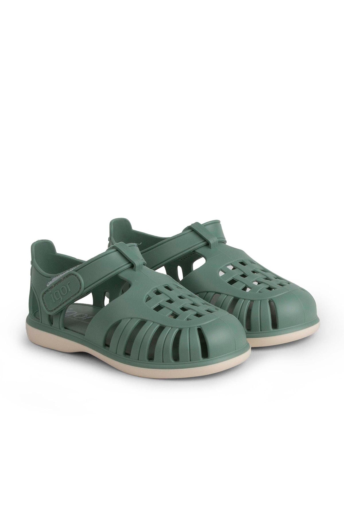 Igor Tobby Solid Bicolor Çocuk Cırtlı Sandalet Nuevo Verde BB355-384