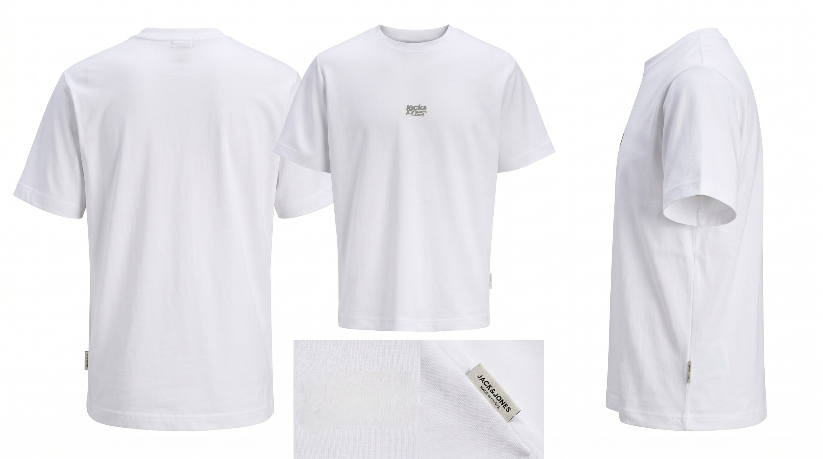 Jack & Jones Jcobreeze Ön Baskılı Bisiklet Yaka Erkek Beyaz Tişört 12298989
