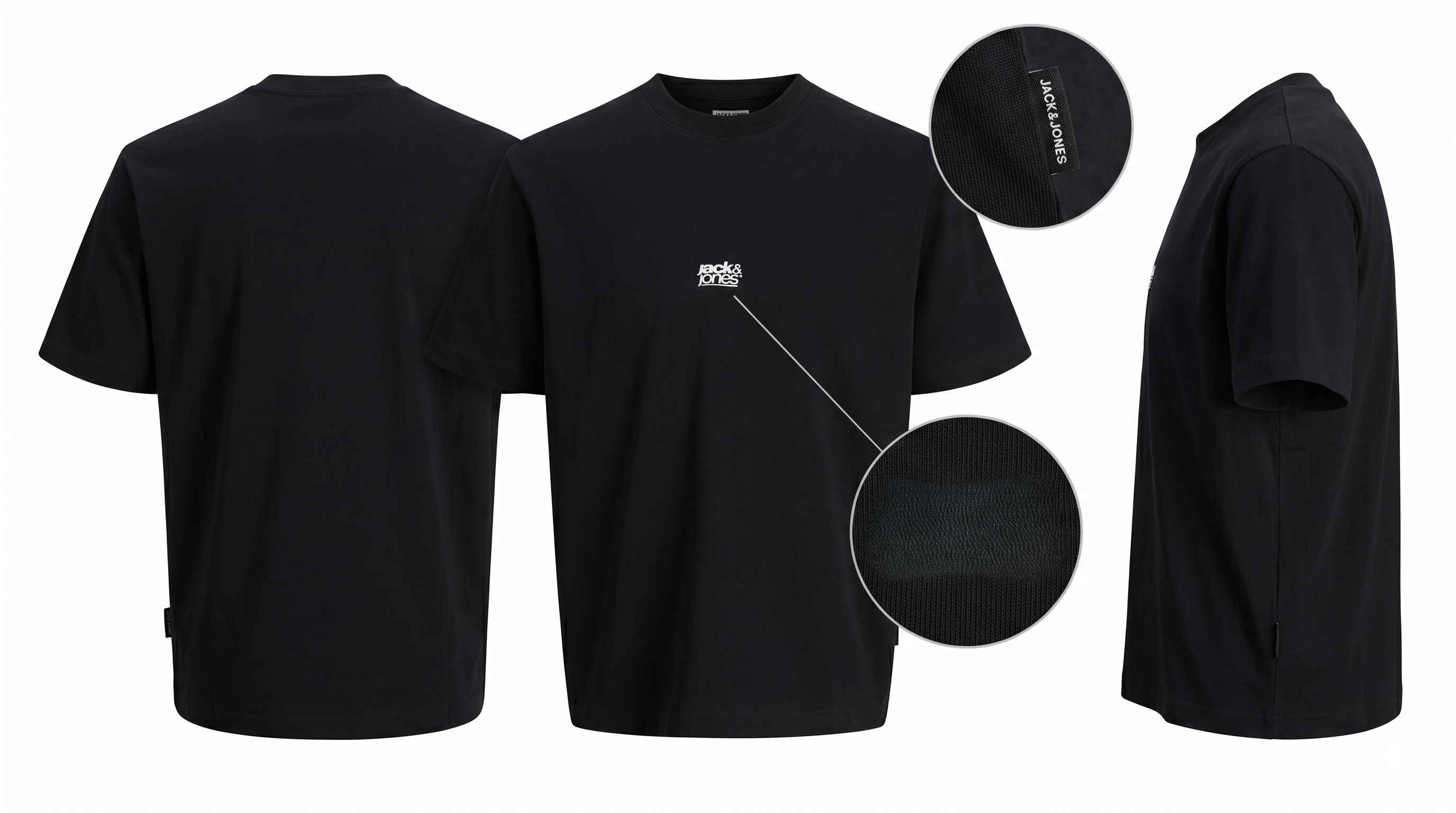 Jack & Jones Jcobreeze Ön Baskılı Bisiklet Yaka Erkek Siyah Tişört 12298989