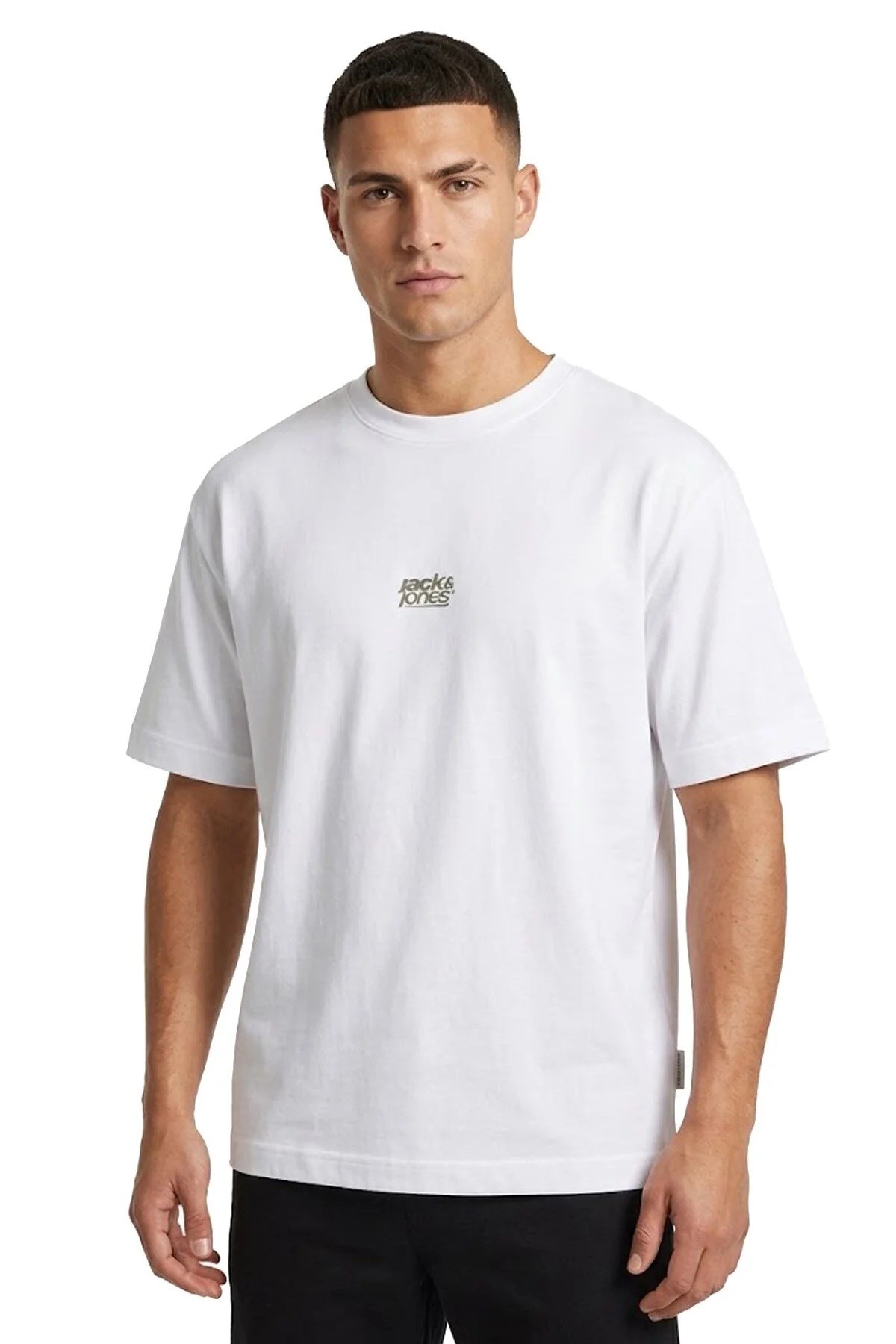 Jack & Jones Jcobreeze Ön Baskılı Bisiklet Yaka Erkek Beyaz Tişört 12298989