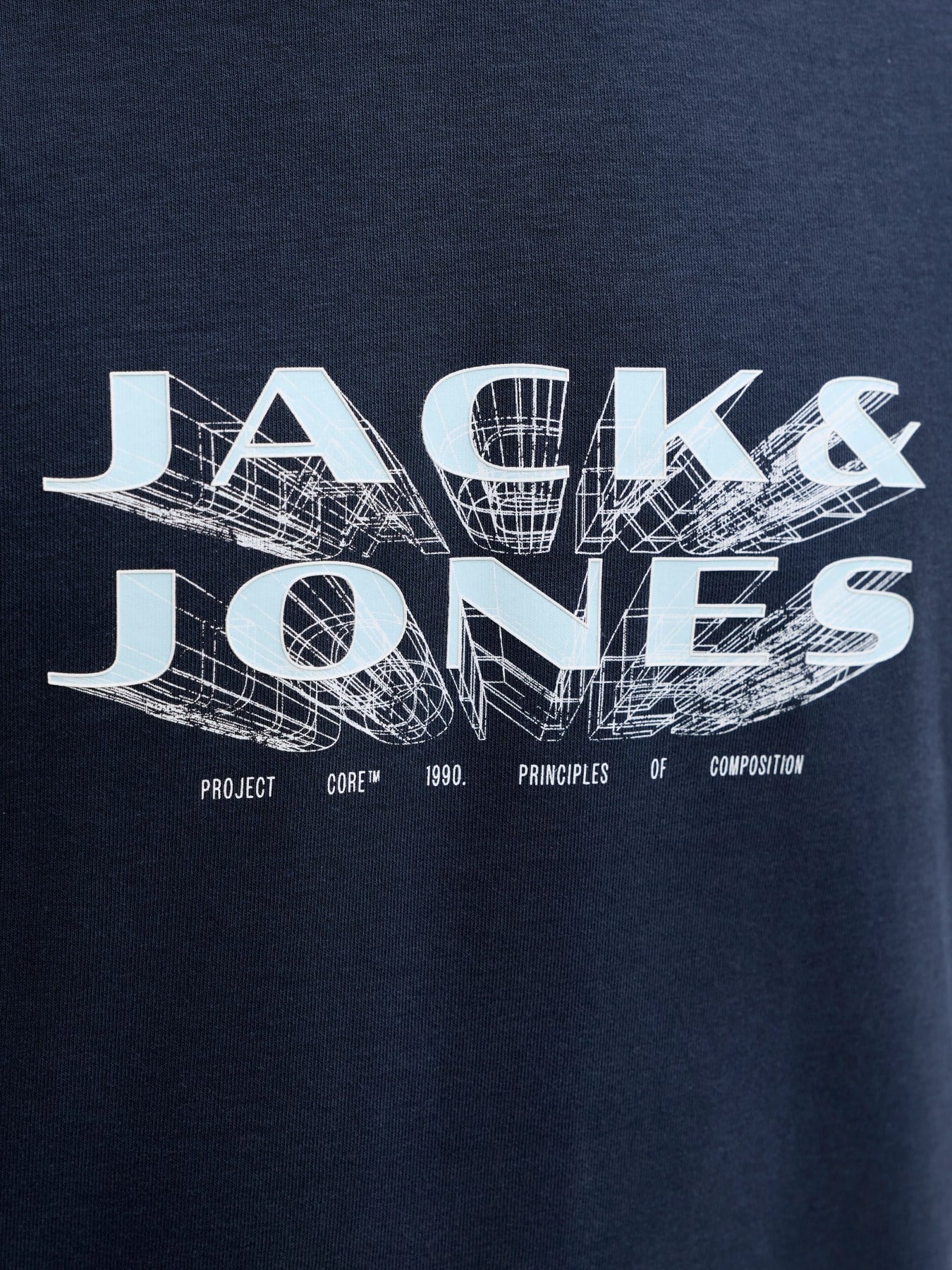 Jack & Jones JCOFUSION JJ Marka Baskılı Bisiklet Yaka Erkek Koyu Lacivert 12289880